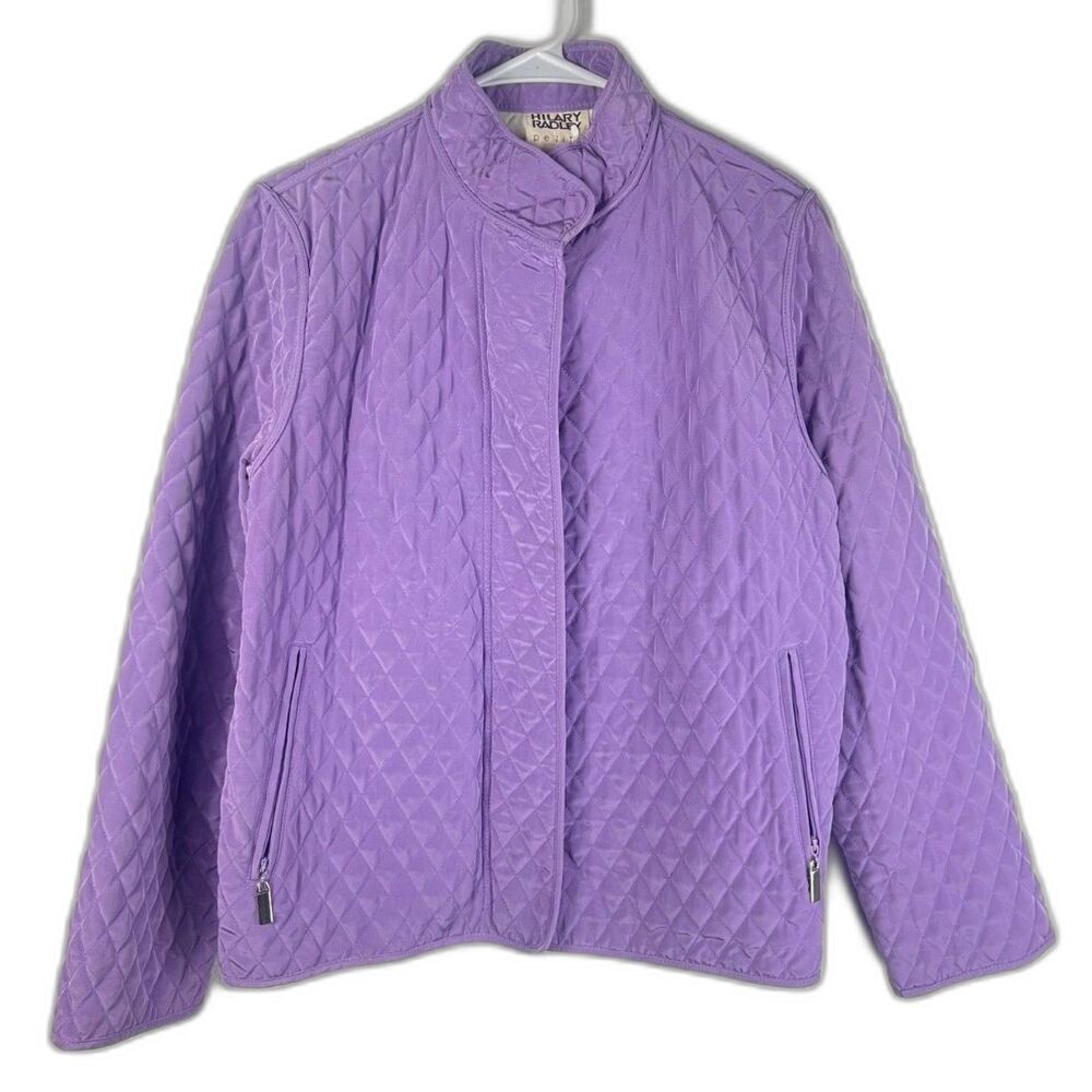 Hillary Radley Petite Lavender Purple Quilted Jacket Size M fall/winter coat